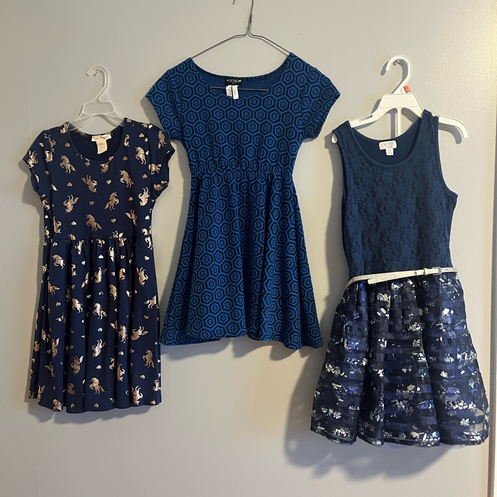 1989 Place Blue Fit and Flare Casual Dress